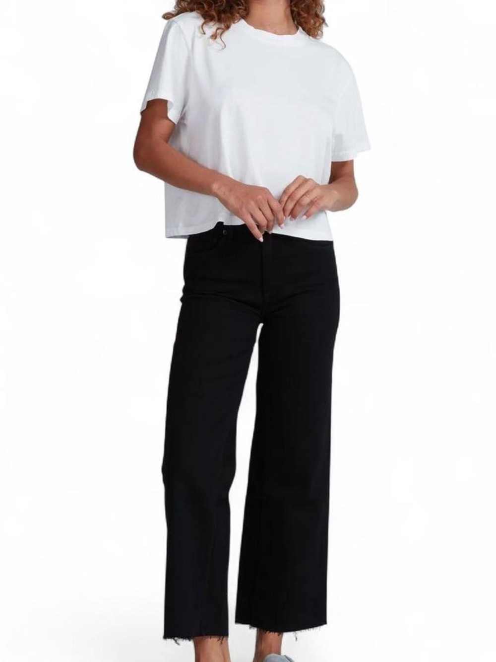 NEW! ASKK NY Slim Crop Wide Leg Black Resin Japanese Denim Jeans Size 29 L28
